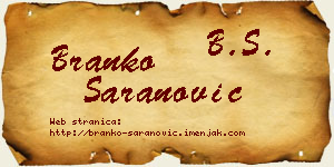 Branko Šaranović vizit kartica